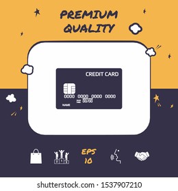 Credit card icon. Graphic elements for your design