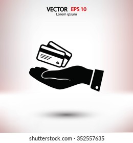 credit card icon in hand