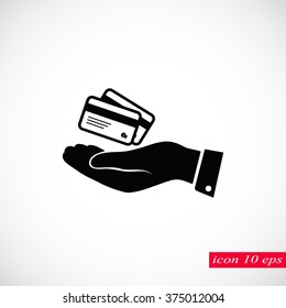credit card icon in hand