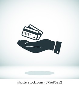 credit card icon in hand