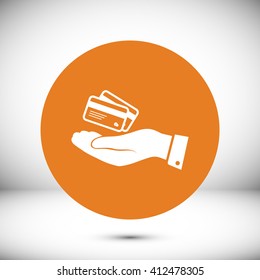 credit card icon in hand