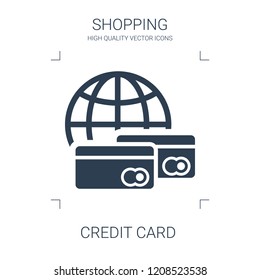 credit card icon. high quality filled credit card icon on white background. from shopping collection flat trendy vector credit card symbol. use for web and mobile