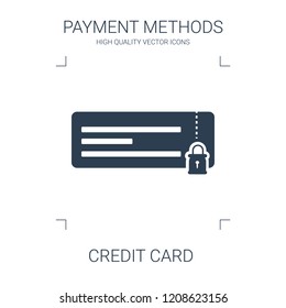 credit card icon. high quality filled credit card icon on white background. from payment methods collection flat trendy vector credit card symbol. use for web and mobile