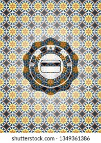 credit card icon inside arabic badge. Arabesque decoration.
