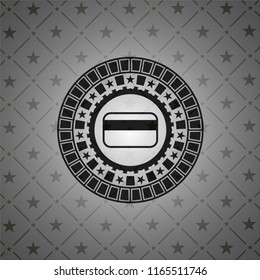 credit card icon inside black emblem. Vintage.