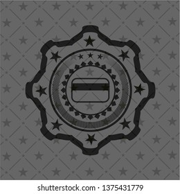 credit card icon inside black emblem. Vintage.