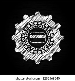 credit card icon inside chalk emblem