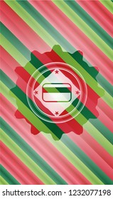 credit card icon inside christmas badge.