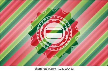 credit card icon inside christmas badge.