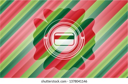 credit card icon inside christmas emblem.