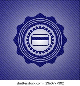credit card icon inside jean background