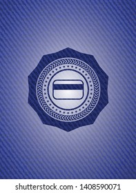 credit card icon inside jean background
