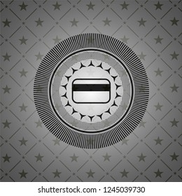 credit card icon inside realistic black emblem