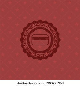 credit card icon inside red emblem. Vintage.