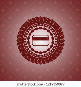 credit card icon inside red emblem. Vintage.