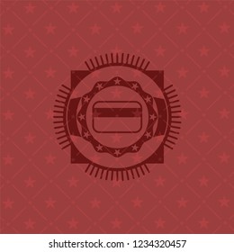 credit card icon inside red icon or emblem