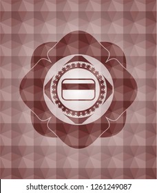 credit card icon inside red geometric badge. Seamless.