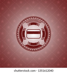 credit card icon inside red emblem