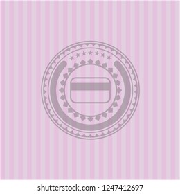 credit card icon inside retro pink emblem