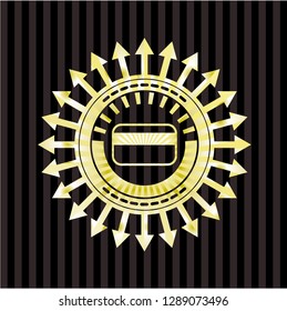 credit card icon inside shiny emblem