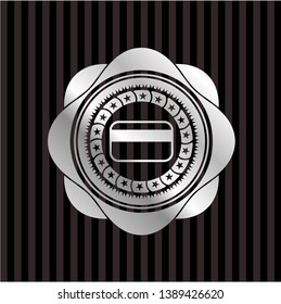 credit card icon inside silver shiny badge