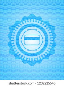 credit card icon inside water badge background.