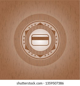 credit card icon inside wood emblem. Retro