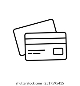 Credit Card icon isolated on a white background. Vector illustration.