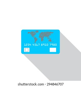  Credit card icon isolated on white background with shadow. Vector illustration. Eps10