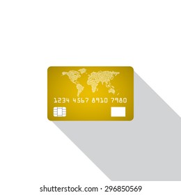  Credit card icon isolated on white background with shadow. Vector illustration. Eps10