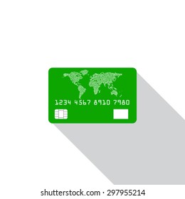  Credit card icon isolated on white background with shadow. Vector illustration. Eps10