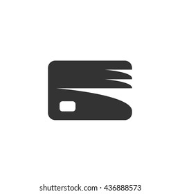 Credit card Icon icon isolated on a white background. Logo silhouette design template. Simple symbol concept in flat style. Abstract sign, pictogram for web, mobile and infographics - stock vector
