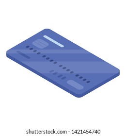 Credit card icon. Isometric of credit card vector icon for web design isolated on white background
