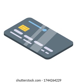 Credit card icon. Isometric of credit card vector icon for web design isolated on white background