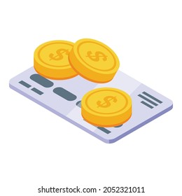 Credit card icon isometric vector. Money payment. Bank debit cash