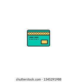 credit card icon line design. Business icon vector illustration