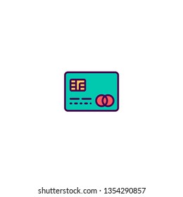 credit card icon line design. Business icon vector illustration