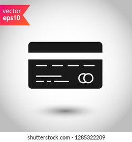 Credit card icon. Credit card line sign EPS 10 flat symbol.  