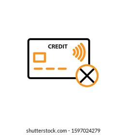 Credit card icon. Line and two colour design template
