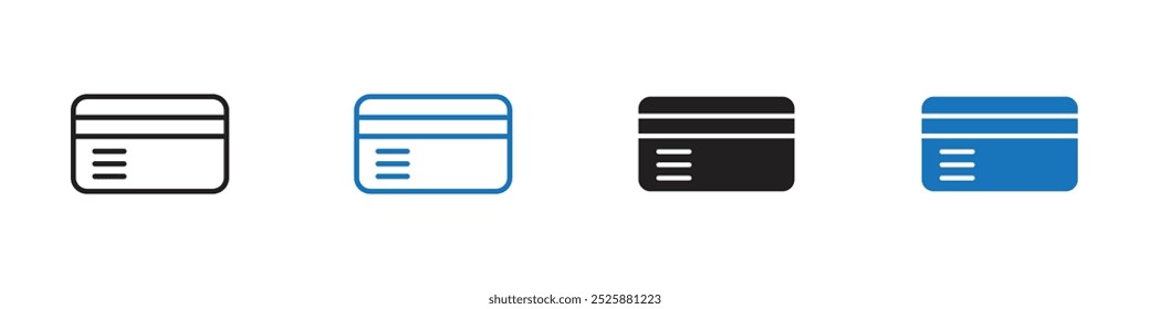 Icono de tarjeta de crédito Vector de gráficos lineales en negro