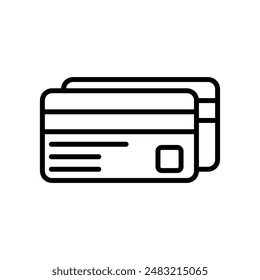 Credit card icon linear logo mark in black and white