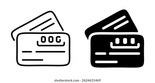 Credit card icon. Linear and silhouette style.