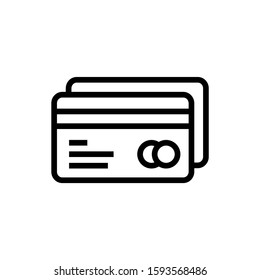 credit card icon in linear style on white background