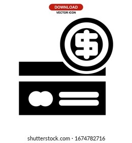 Kreditkartensymbol oder Logo einzeln auf Zeichen Vektorillustration Illustration - hochwertige Vektorsymbole in schwarzem Stil
