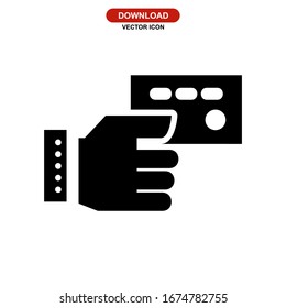 Icono de tarjeta de crédito o logotipo símbolo de signo aislado Ilustración vectorial de alta calidad en negro Iconos vectoriales
