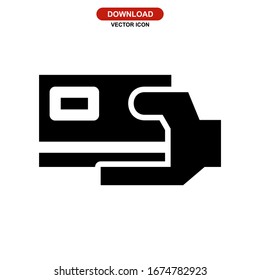 Kreditkartensymbol oder Logo einzeln auf Zeichen Vektorillustration Illustration - hochwertige Vektorsymbole in schwarzem Stil
