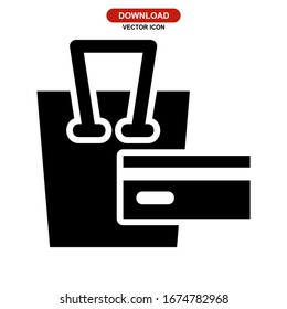 Icono de tarjeta de crédito o logotipo símbolo de signo aislado Ilustración vectorial de alta calidad en negro Iconos vectoriales
