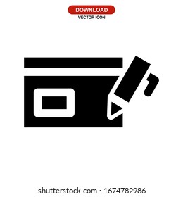 Icono de tarjeta de crédito o logotipo símbolo de signo aislado Ilustración vectorial de alta calidad en negro Iconos vectoriales
