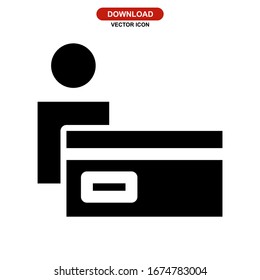 credit card icon or logo isolated sign symbol vector illustration - high quality black style vector icons
