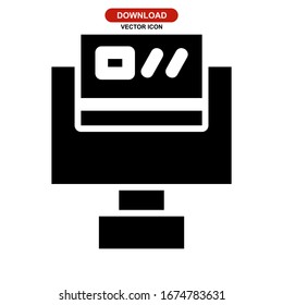 Icono de tarjeta de crédito o logotipo símbolo de signo aislado Ilustración vectorial de alta calidad en negro Iconos vectoriales
